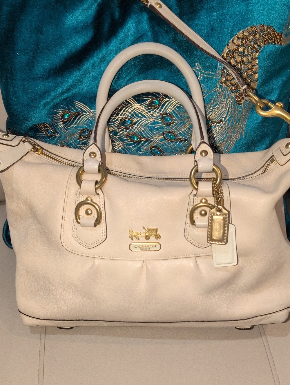 Coach Madison Sabrina Satchel Crean Leather #12937 Vintage